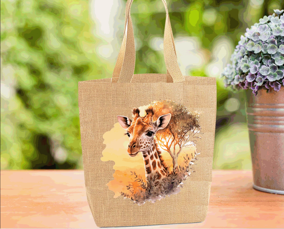 Giraffe Tote Bag, Giraffe Bag, Personalised Tote Bag